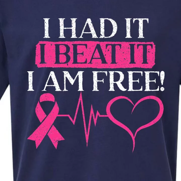 I Had It I Beat It I Am Free Breast Cancer Survivor Sueded Cloud Jersey T-Shirt