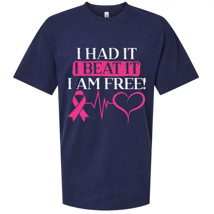 I Had It I Beat It I Am Free Breast Cancer Survivor Sueded Cloud Jersey T-Shirt