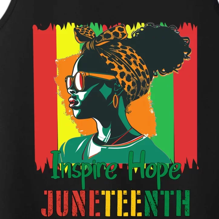 Inspire Hope Junenth African American Messy Bun Gift Performance Tank