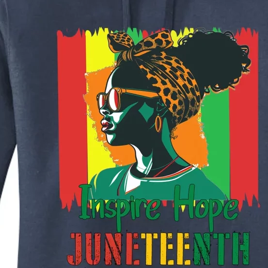 Inspire Hope Junenth African American Messy Bun Gift Women's Pullover Hoodie