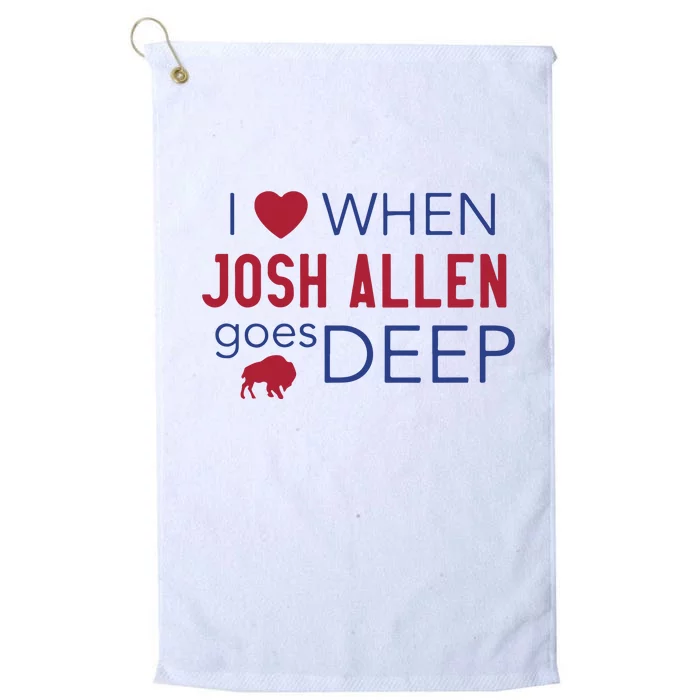 I Heart Josh Allen Goes Deep Buffalo Platinum Collection Golf Towel