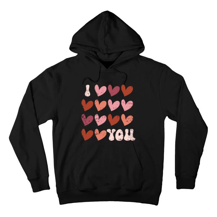 I Heart Love You Valentine Couple Matching Tall Hoodie