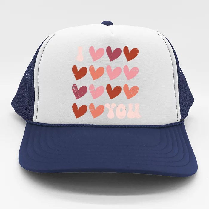 I Heart Love You Valentine Couple Matching Trucker Hat