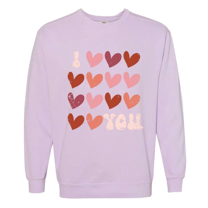 I Heart Love You Valentine Couple Matching Garment-Dyed Sweatshirt