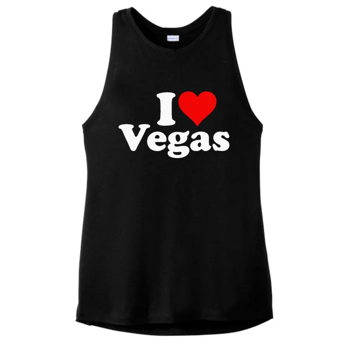 I HEART LOVE LAS VEGAS NEVADA Ladies Tri-Blend Wicking Tank