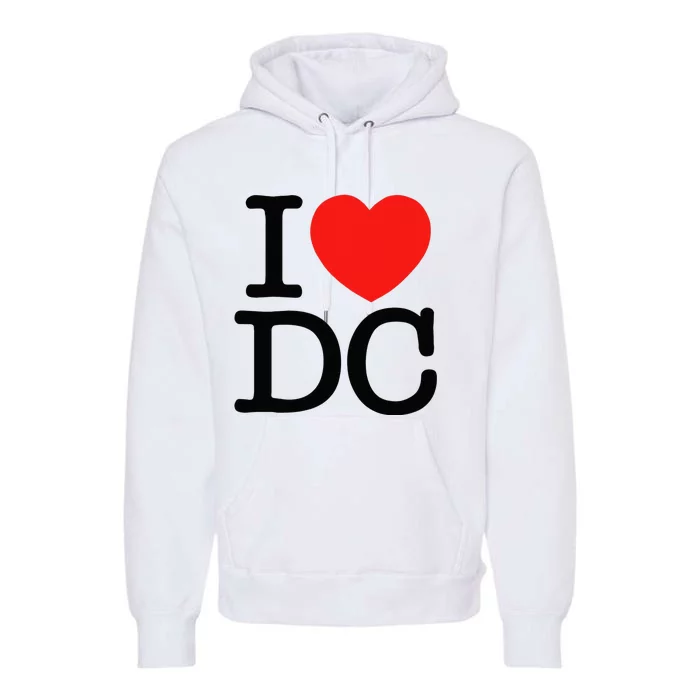 I Heart Love Washington WA DC Classic Font Premium Hoodie