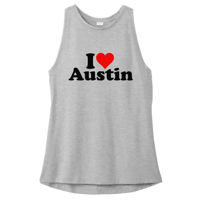 I HEART LOVE AUSTIN TEXAS Ladies Tri-Blend Wicking Tank