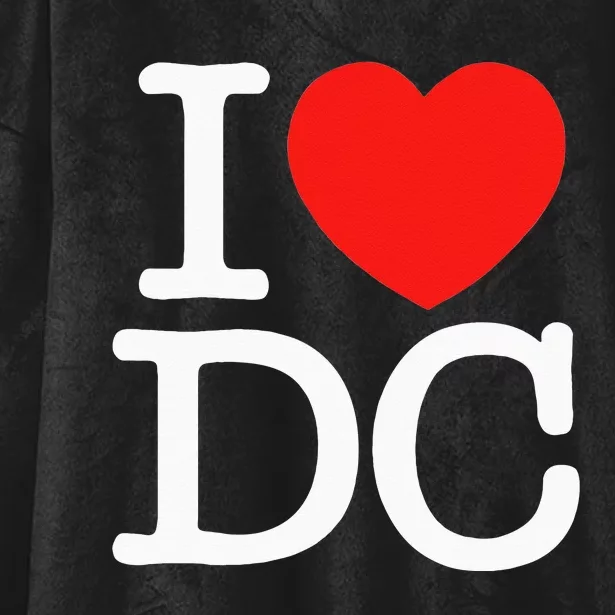 I Heart Love Washington WA DC Classic Font Hooded Wearable Blanket