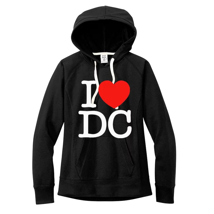 I Heart Love Washington WA DC Classic Font Women's Fleece Hoodie