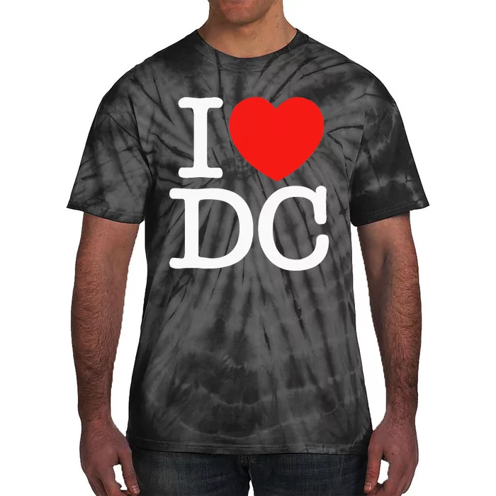 I Heart Love Washington WA DC Classic Font Tie-Dye T-Shirt