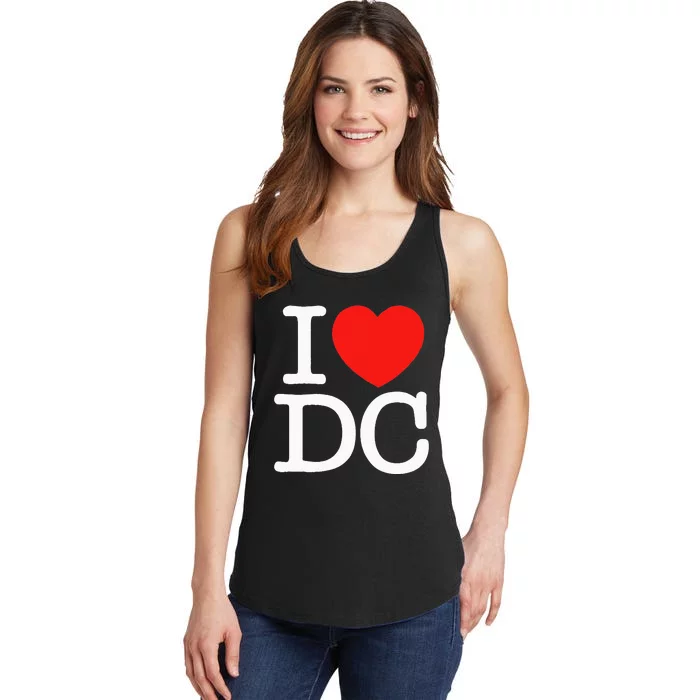 I Heart Love Washington WA DC Classic Font Ladies Essential Tank