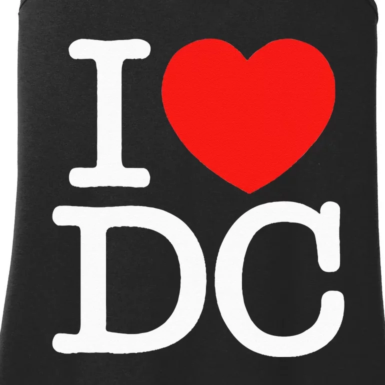 I Heart Love Washington WA DC Classic Font Ladies Essential Tank