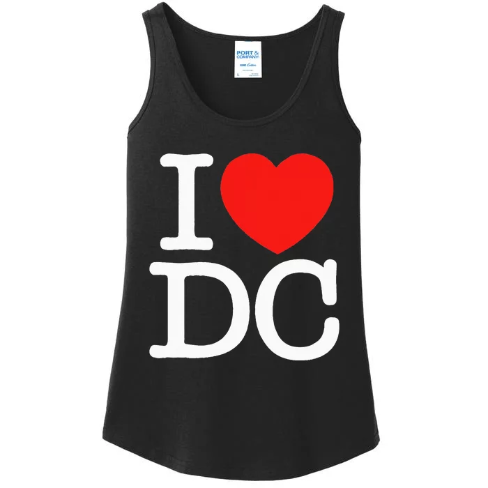 I Heart Love Washington WA DC Classic Font Ladies Essential Tank