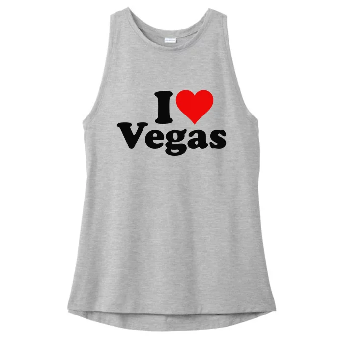 I HEART LOVE LAS VEGAS NEVADA Ladies Tri-Blend Wicking Tank