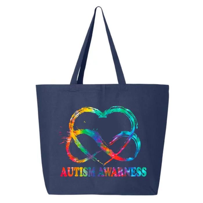 Infinity Heart Love Autism Awareness Needs No Words 25L Jumbo Tote