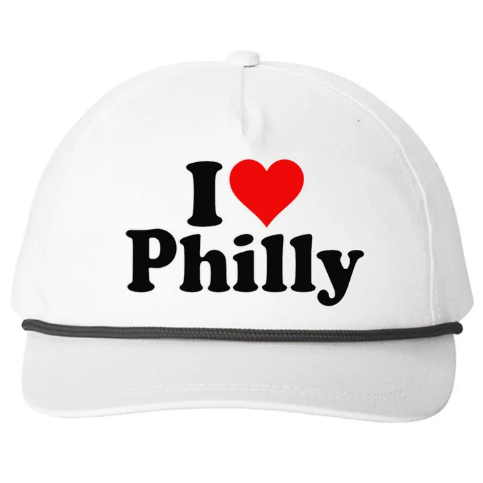 I HEART LOVE PHILLY PHILADELPHIA PENNSYLVANIA Snapback Five-Panel Rope Hat