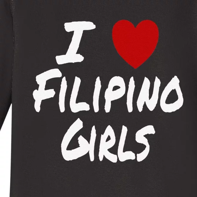 I Heart (Love) Filipino Attraction Asian Preference Baby Long Sleeve Bodysuit