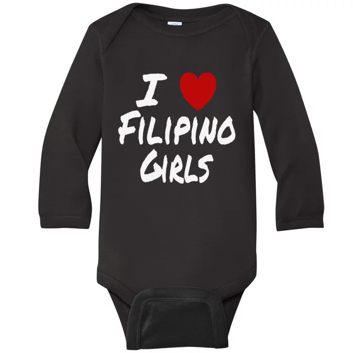 I Heart (Love) Filipino Attraction Asian Preference Baby Long Sleeve Bodysuit