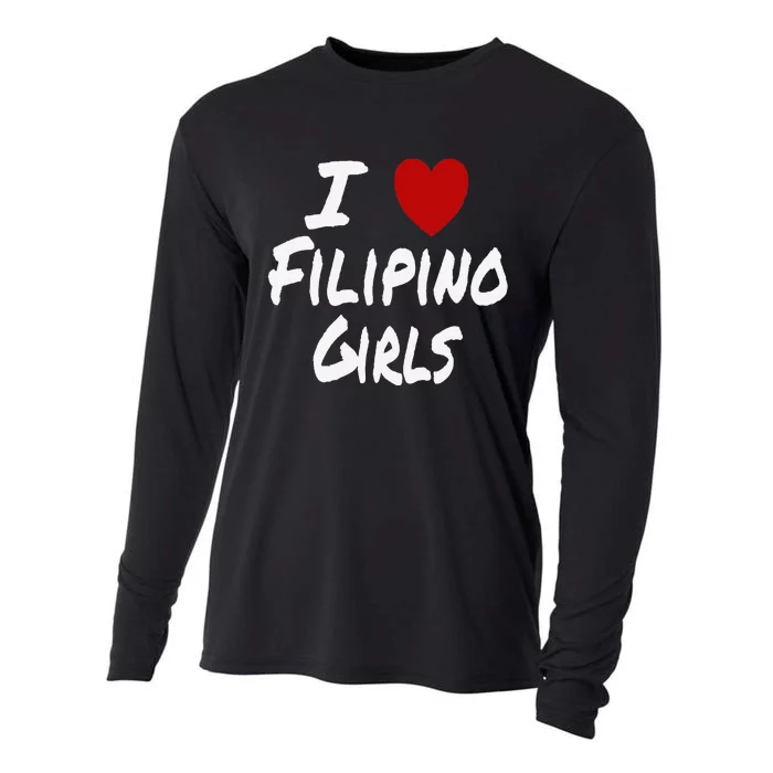 I Heart (Love) Filipino Attraction Asian Preference Cooling Performance Long Sleeve Crew