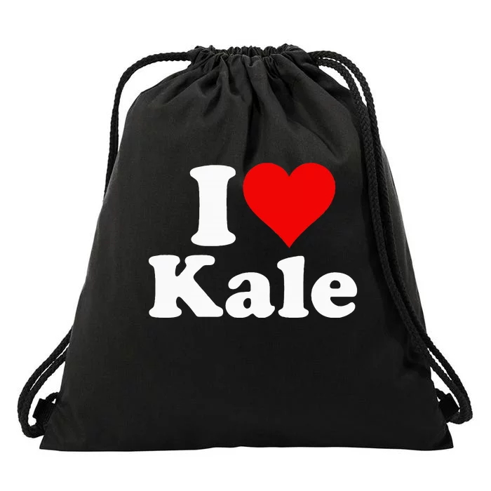 I Heart Love Kale Drawstring Bag