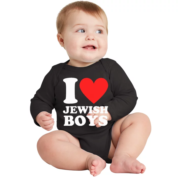 I Heart (Love) Jewish I Red Heart My Jewish Gifts Baby Long Sleeve Bodysuit