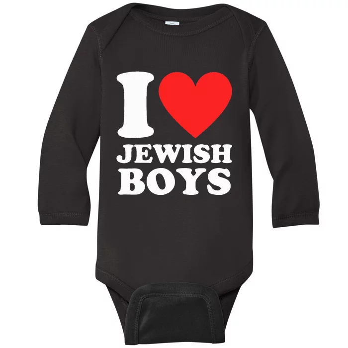 I Heart (Love) Jewish I Red Heart My Jewish Gifts Baby Long Sleeve Bodysuit