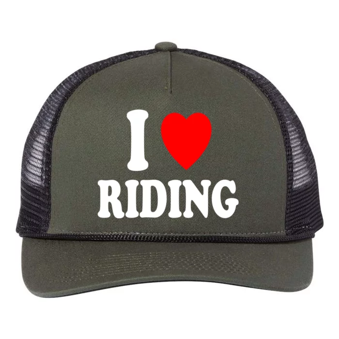 I Heart (Love) Riding Cowboy Cowgirl ATV Offroad Motorcycle Retro Rope Trucker Hat Cap