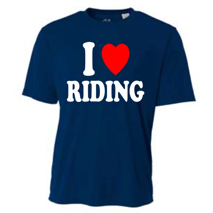 I Heart (Love) Riding Cowboy Cowgirl ATV Offroad Motorcycle Cooling Performance Crew T-Shirt