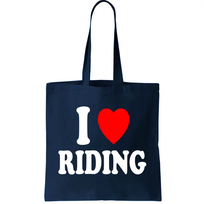 I Heart (Love) Riding Cowboy Cowgirl ATV Offroad Motorcycle Tote Bag