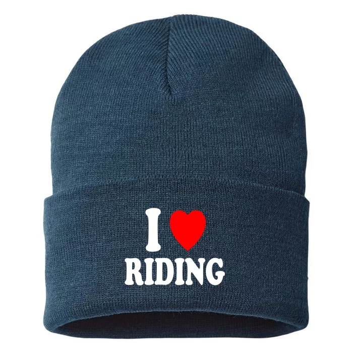 I Heart (Love) Riding Cowboy Cowgirl ATV Offroad Motorcycle Sustainable Knit Beanie