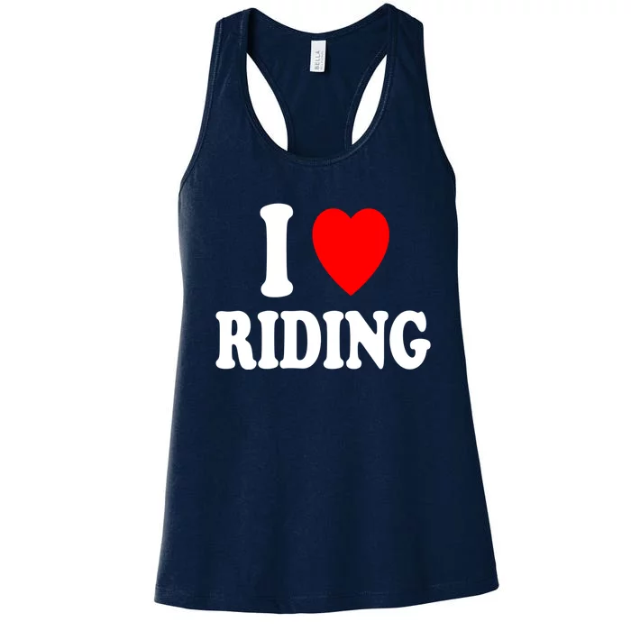 I Heart (Love) Riding Cowboy Cowgirl ATV Offroad Motorcycle Women's Racerback Tank