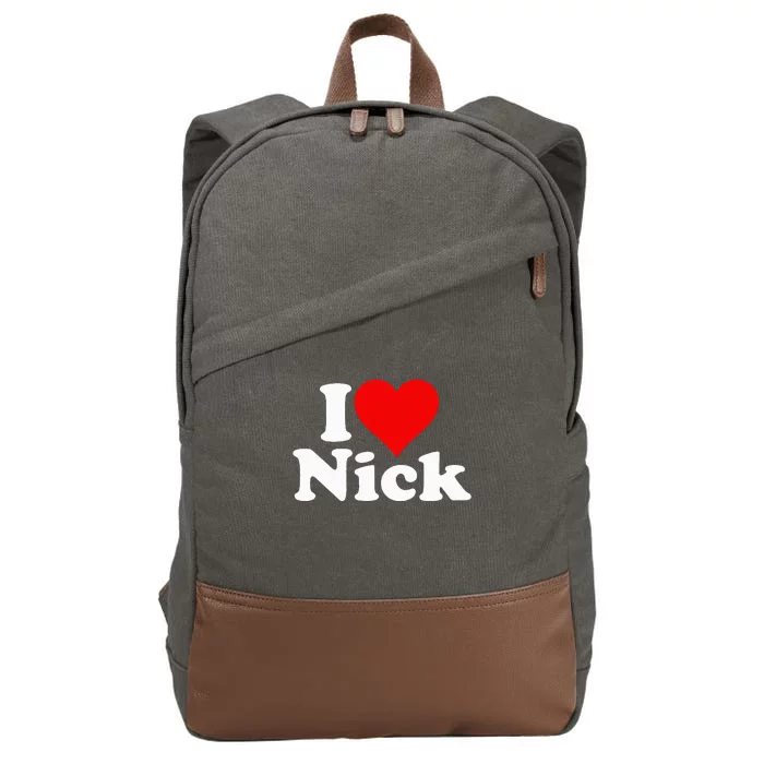 I Heart Love Nick Nicholas Cotton Canvas Backpack