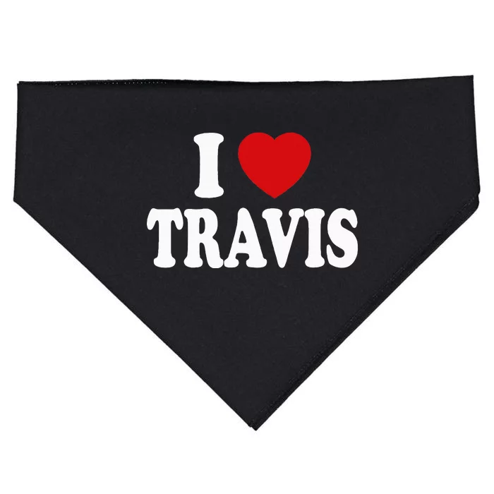 I Heart Love Travis USA-Made Doggie Bandana