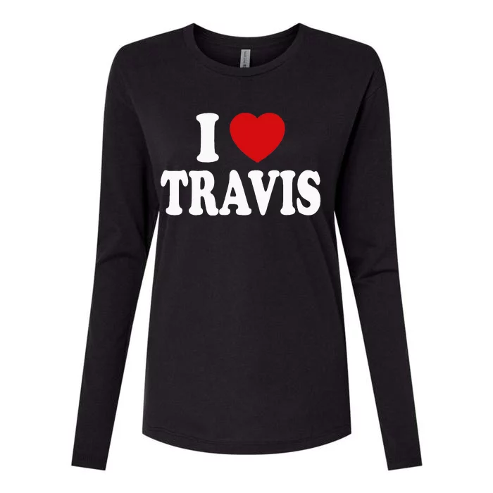 I Heart Love Travis Womens Cotton Relaxed Long Sleeve T-Shirt