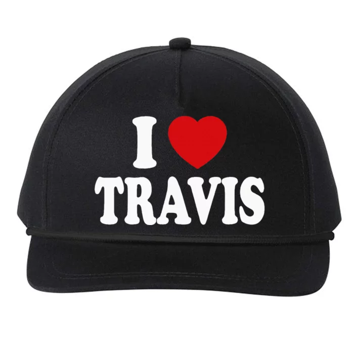 I Heart Love Travis Snapback Five-Panel Rope Hat