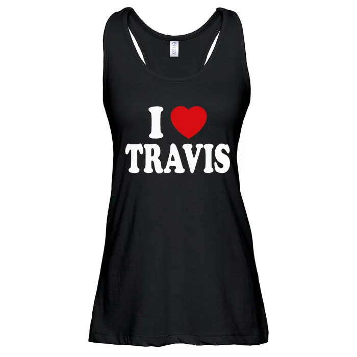 I Heart Love Travis Ladies Essential Flowy Tank