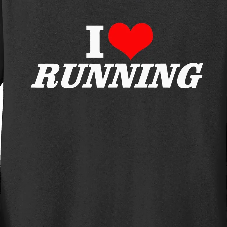 I Heart Love Running Great Gifts For Runner Unisex Kids Long Sleeve Shirt