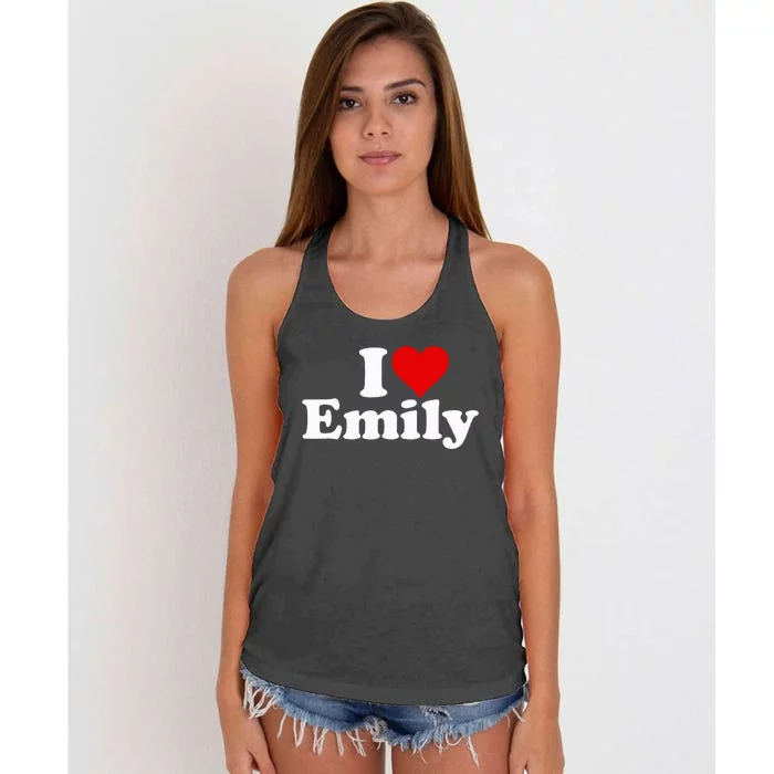 I Heart Love Emily Women's Knotted Racerback Tank