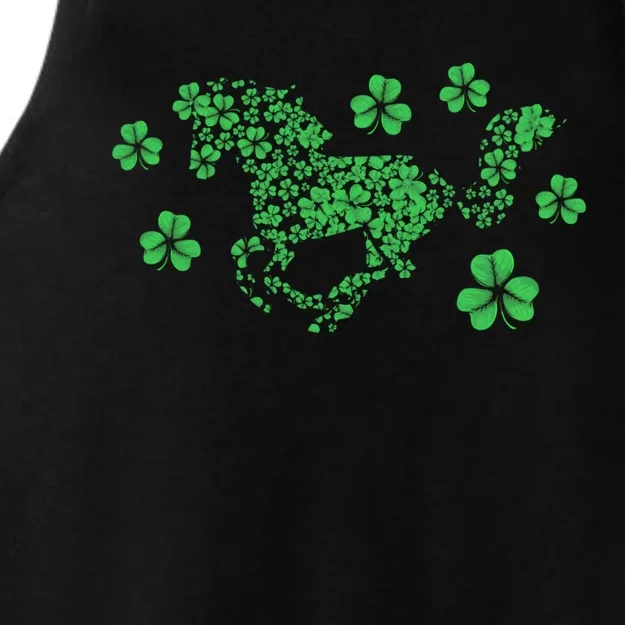 Irish Horse Lover Horseback Riding Equestrian Rider Shamrock Gift Ladies Tri-Blend Wicking Tank