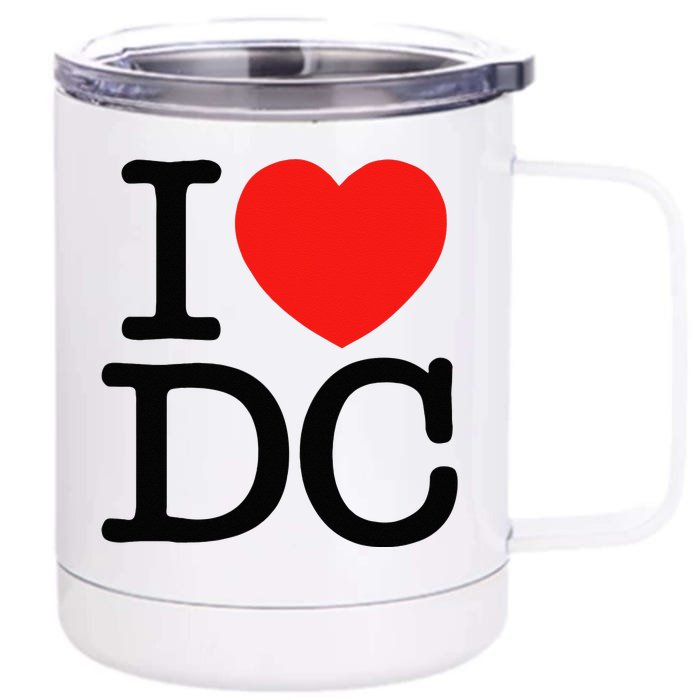 I Heart Love Washington WA DC Classic Font Front & Back 12oz Stainless Steel Tumbler Cup