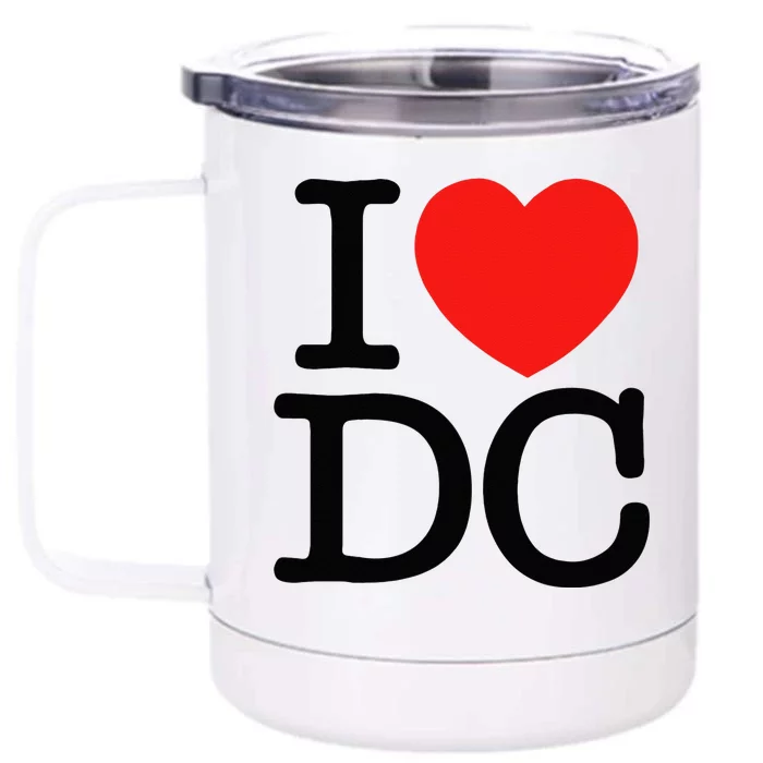 I Heart Love Washington WA DC Classic Font Front & Back 12oz Stainless Steel Tumbler Cup