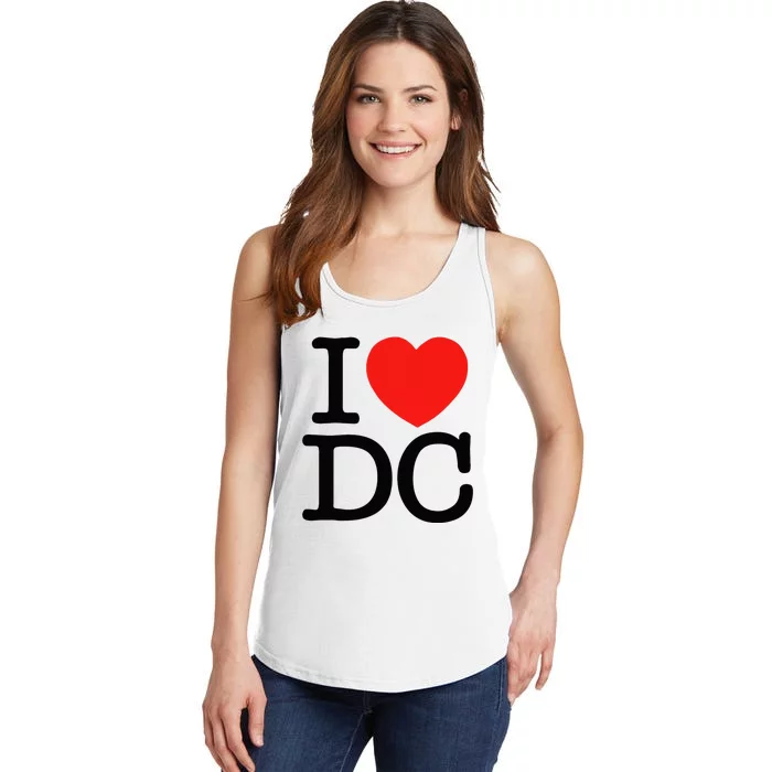 I Heart Love Washington WA DC Classic Font Ladies Essential Tank