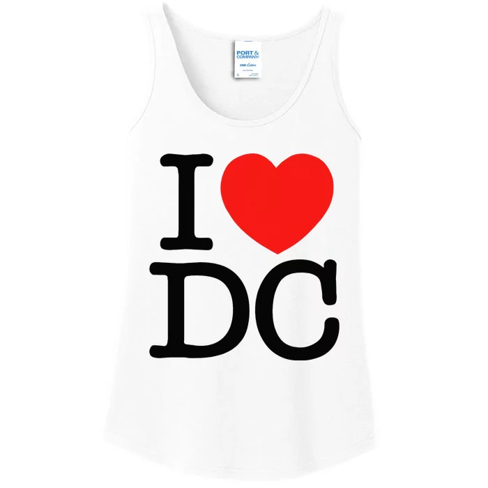 I Heart Love Washington WA DC Classic Font Ladies Essential Tank