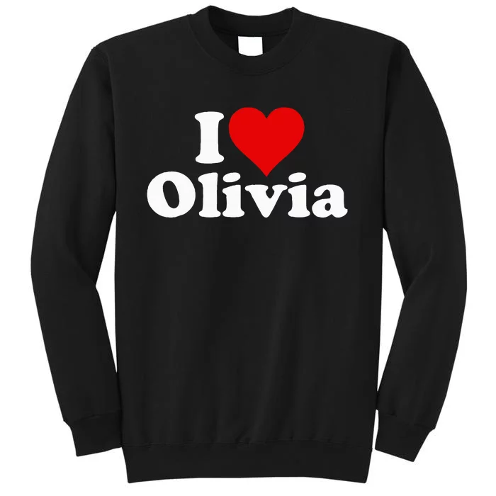 I Heart Love Olivia Olive Tall Sweatshirt