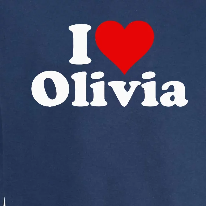 I Heart Love Olivia Olive Garment-Dyed Sweatshirt