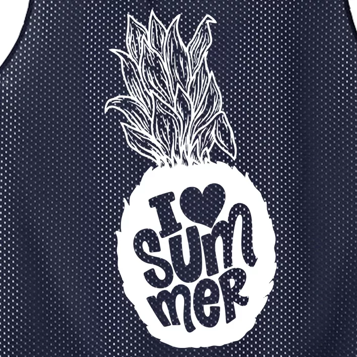 I Heart (Love) Summer Pineapple Mesh Reversible Basketball Jersey Tank