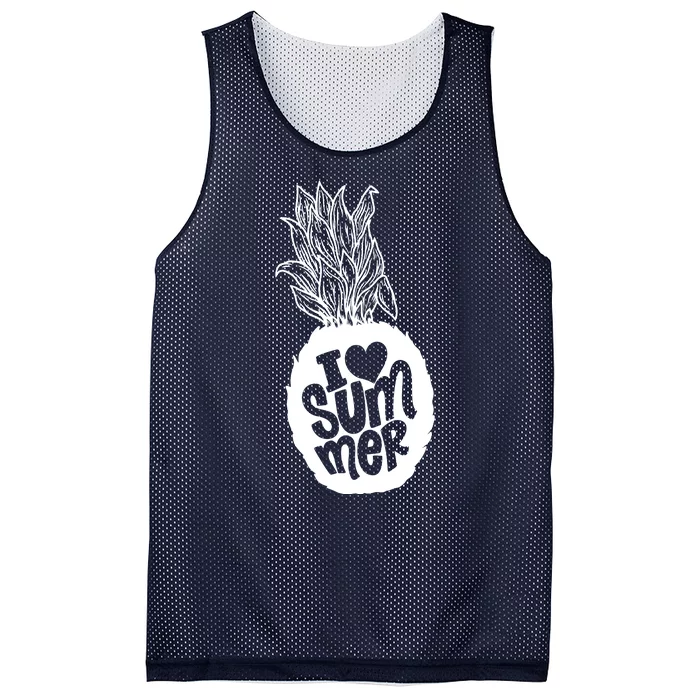 I Heart (Love) Summer Pineapple Mesh Reversible Basketball Jersey Tank