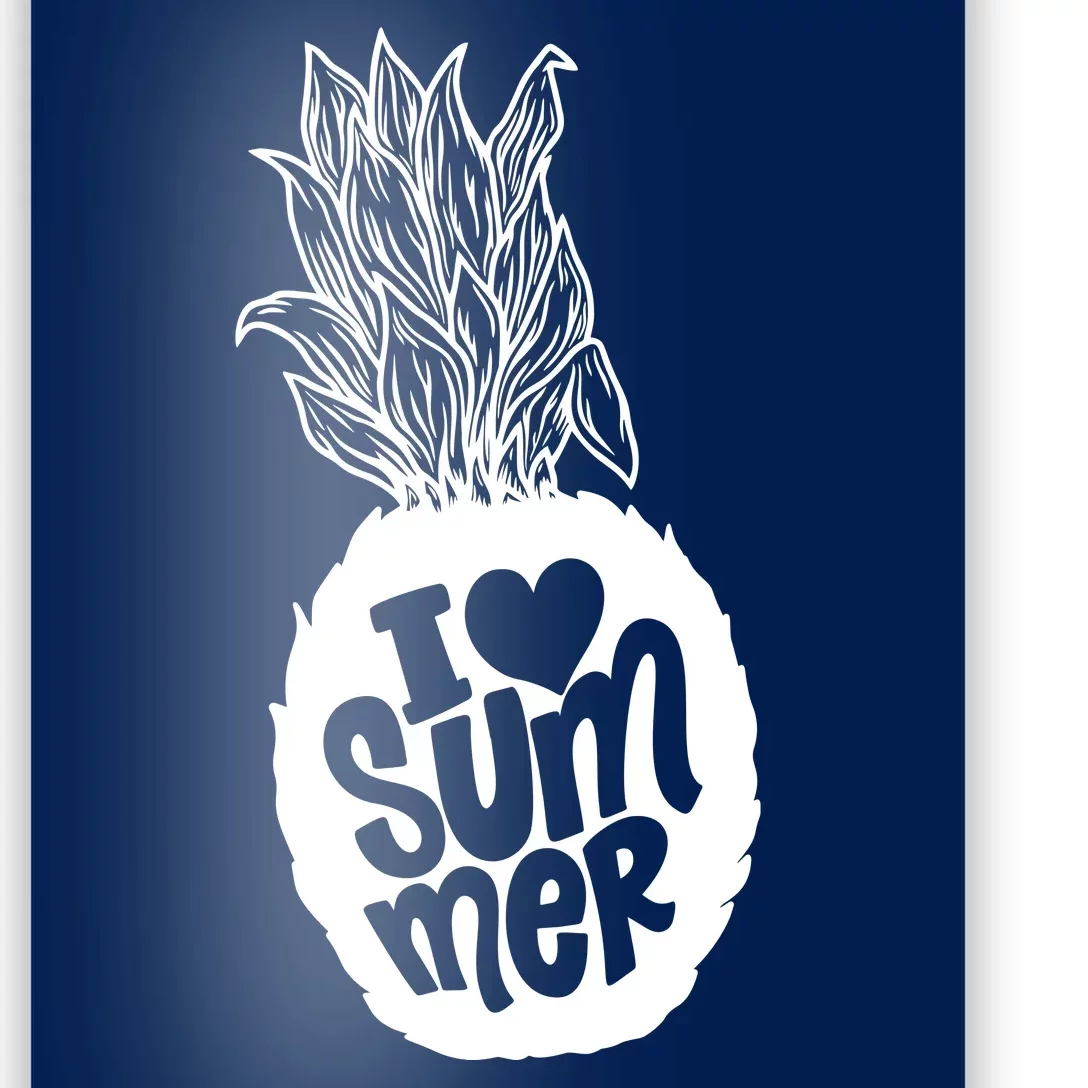 I Heart (Love) Summer Pineapple Poster