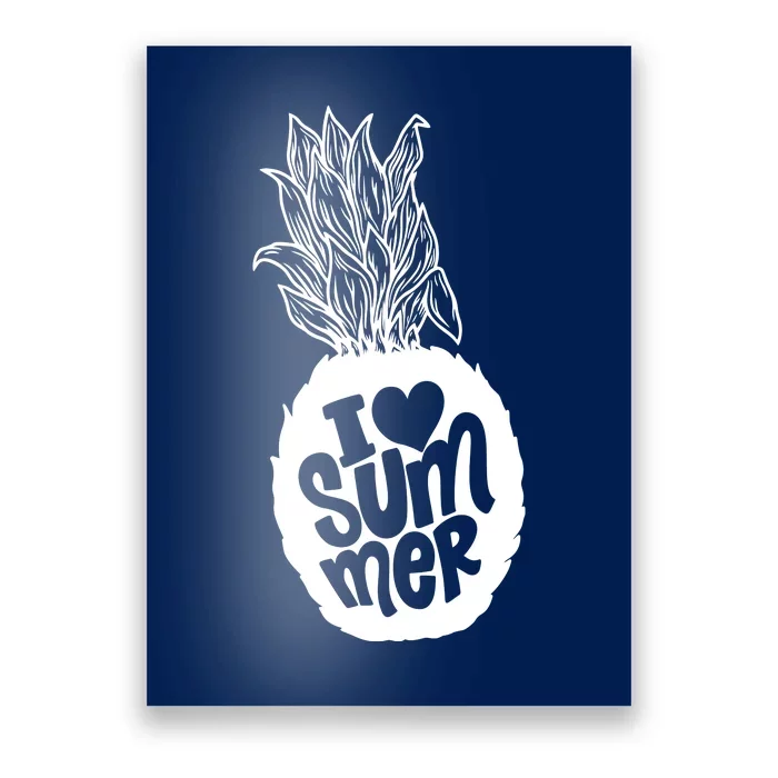 I Heart (Love) Summer Pineapple Poster