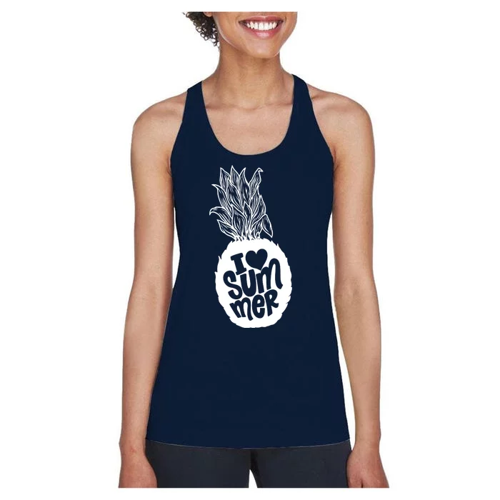 I Heart (Love) Summer Pineapple Women's Racerback Tank